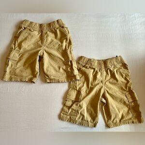 Set / Lot Of 2 Children's Place Boy’s Khaki Cargo Shorts 4T Adjustable Elastic